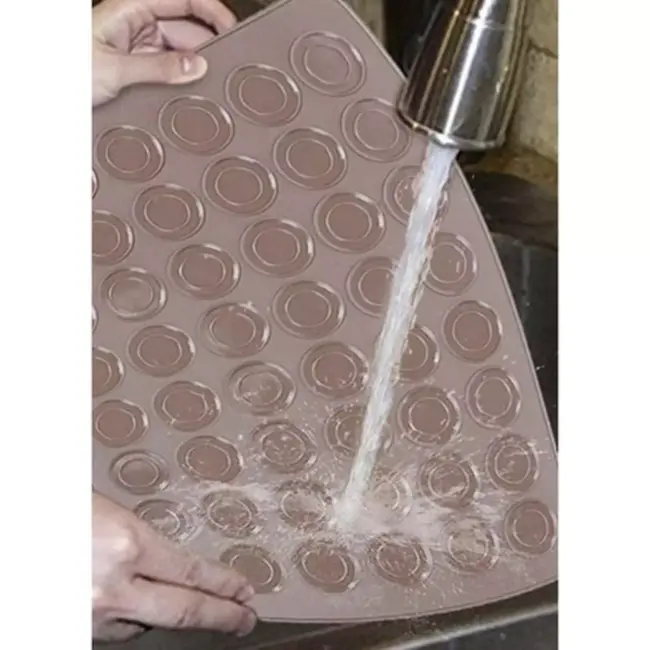 Ruhhy Siliconen Koekjesvorm - Perfect voor Macarons en Koekjes - 48 Ringen - Bruin