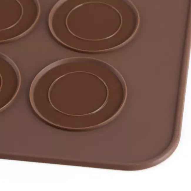 Ruhhy Siliconen Koekjesvorm - Perfect voor Macarons en Koekjes - 48 Ringen - Bruin
