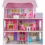 Kruzzel Houten Poppenhuis - Ruime Villa van 70 cm - Inclusief Meubels - Ideaal voor Kinderen