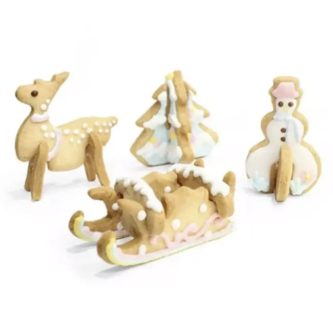 Ruhhy Kerst Snijset - 3D Koekjesvormen - Roestvrij Staal - Creatief en Veelzijdig
