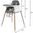 Kruzzel Multifunctionele Kinderstoel 6-in-1 - Veilig en Praktisch - Grijs - Voor Baby's van 6m+