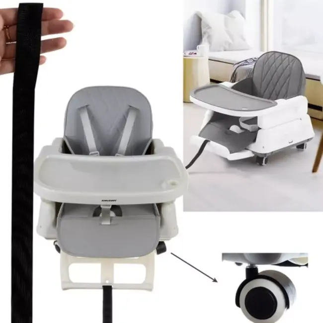 Kruzzel Multifunctionele Kinderstoel 6-in-1 - Veilig en Praktisch - Grijs - Voor Baby's van 6m+