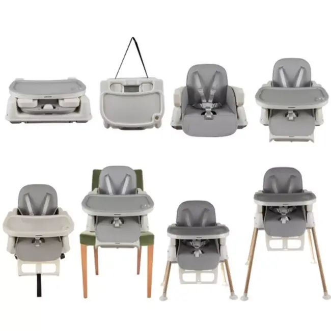 Kruzzel Multifunctionele Kinderstoel 6-in-1 - Veilig en Praktisch - Grijs - Voor Baby's van 6m+