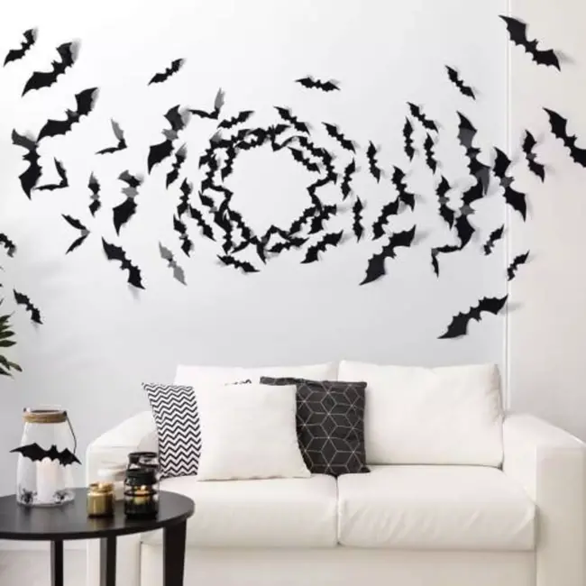 Malatec Bat Grote Vleermuizenset - Halloween Decoratie - Drie Maten - Realistisch Ontwerp