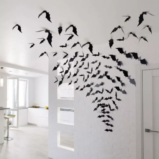 Malatec Bat Grote Vleermuizenset - Halloween Decoratie - Drie Maten - Realistisch Ontwerp