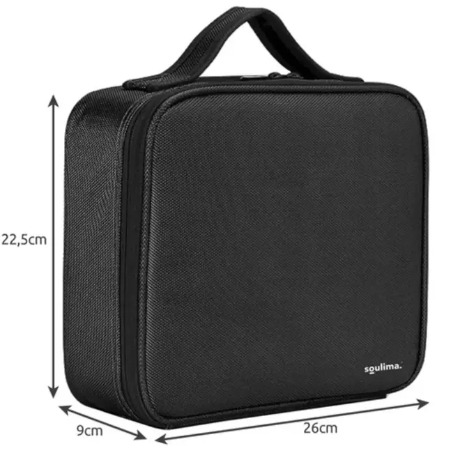 Soulima Cosmetic Bag - Stijlvolle en Praktische Organizer voor Cosmetica - Zwart