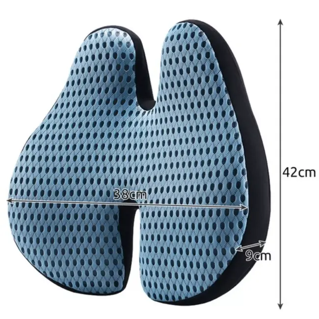 Malatec Memory Lumbar Pillow - Ergonomische Rugsteun - H-Vormig Ontwerp - Comfort & Pijnverlichting