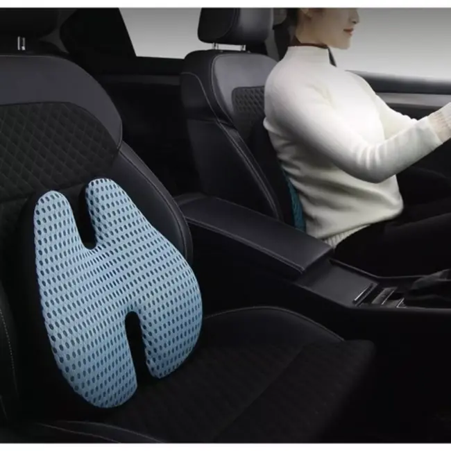 Malatec Memory Lumbar Pillow - Ergonomische Rugsteun - H-Vormig Ontwerp - Comfort & Pijnverlichting