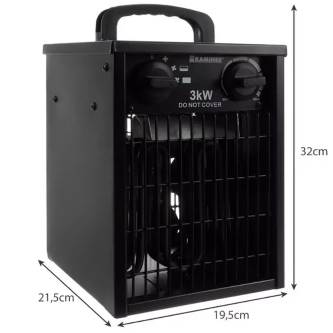 Kaminer Elektrische Heater met Ventilator 3000W - Snelle en Efficiënte Verwarming