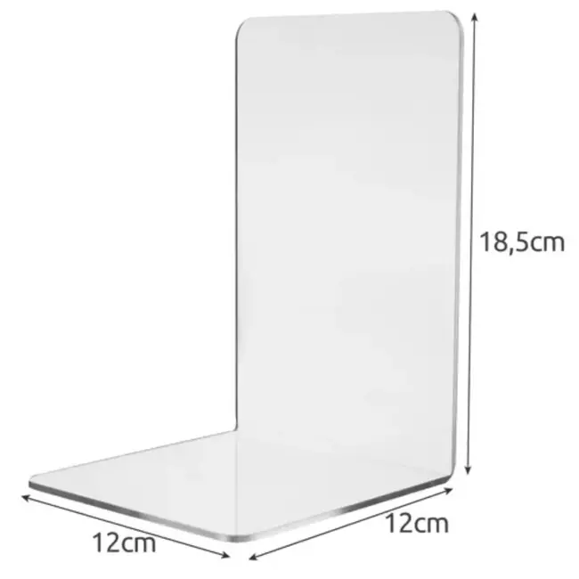 Ruhhy Transparante Boekensteunen: Elegante Oplossing voor Boekenopslag - 6 stuks