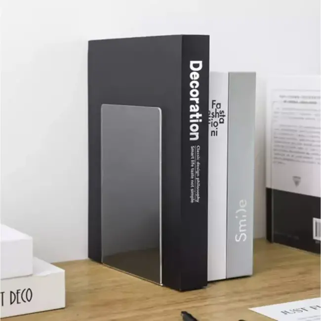 Ruhhy Transparante Boekensteunen: Elegante Oplossing voor Boekenopslag - 6 stuks