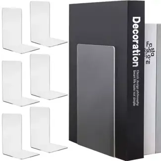 Ruhhy Transparante Boekensteunen: Elegante Oplossing voor Boekenopslag - 6 stuks