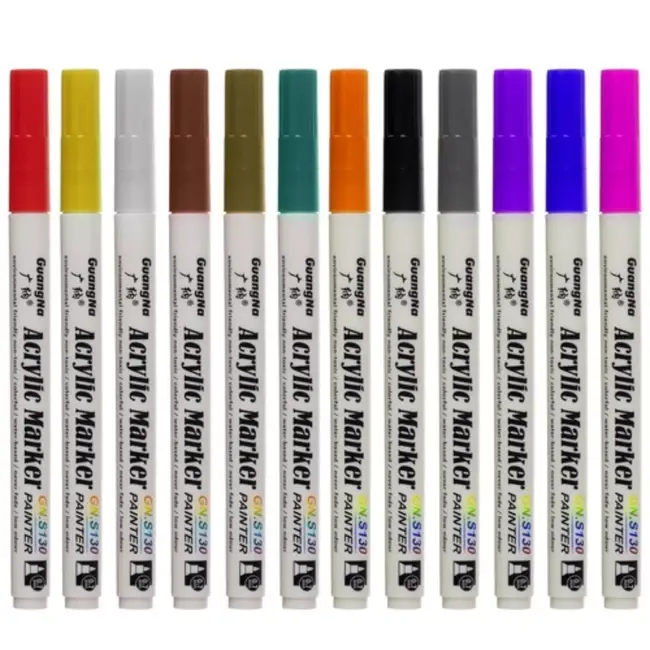 Maaleo Acrylmarkers Set van 12: Levendige Kleuren voor Kunstenaars
