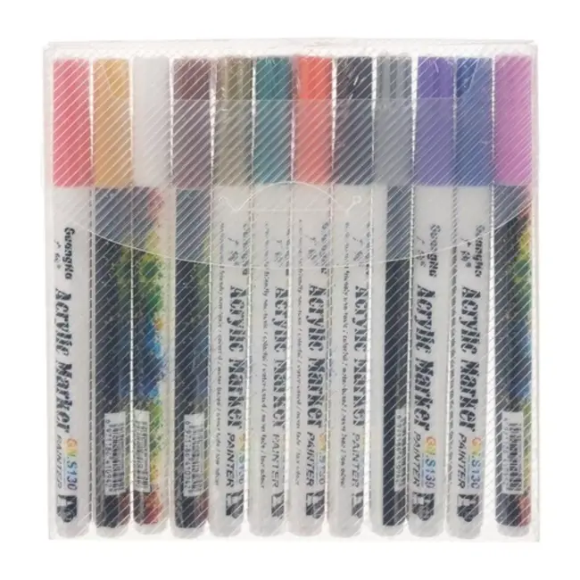 Maaleo Acrylmarkers Set van 12: Levendige Kleuren voor Kunstenaars