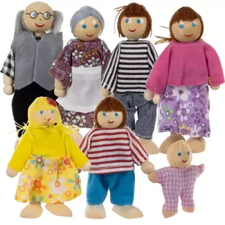 Kruzzel Miniatuurpoppen Set van 7 - Perfect voor Elk Poppenhuis