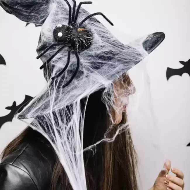 Malatec Kunstmatig Spinnenweb met 2 Spinnen - Perfect voor Halloween Decoratie