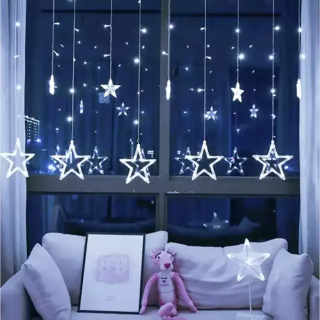 Ruhhy Lichtgordijn 138 LED USB - Koel Wit Licht voor een Eigentijdse Sfeer