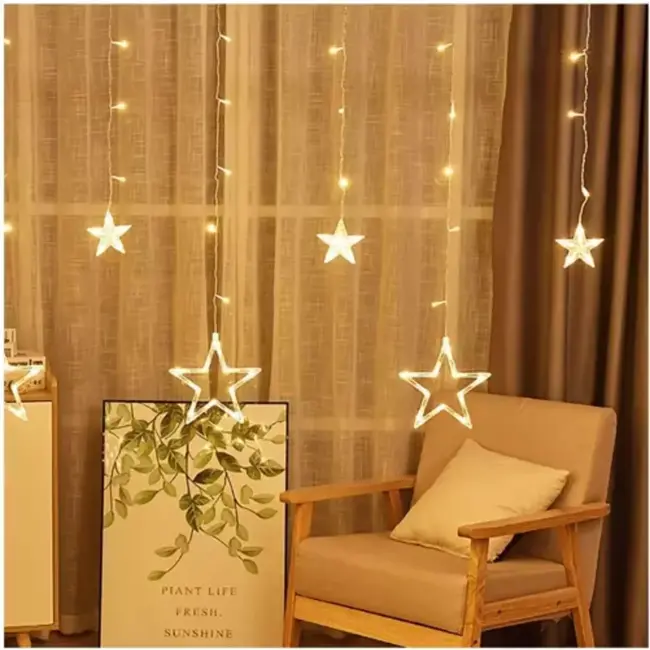 Ruhhy Lichtgordijn 138 LED USB - Warm Wit Licht voor een Gezellige Sfeer