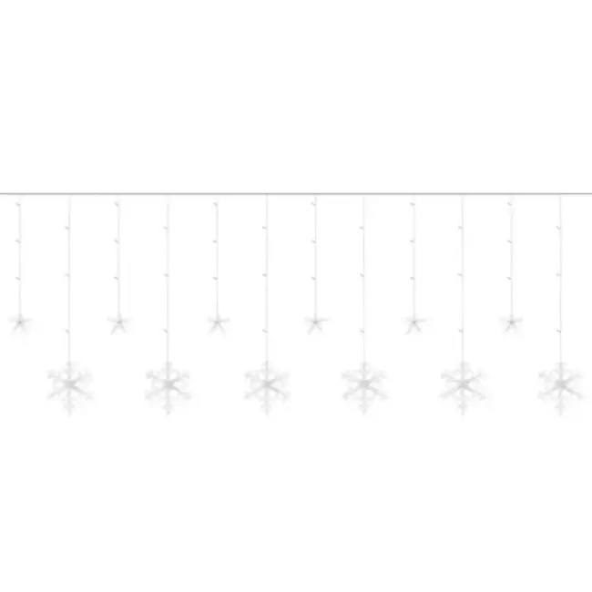 Ruhhy Sneeuwvlok en Sterren LED Lichtgordijn 138 LED - Koel Wit Licht - Energiezuinig en Waterdicht