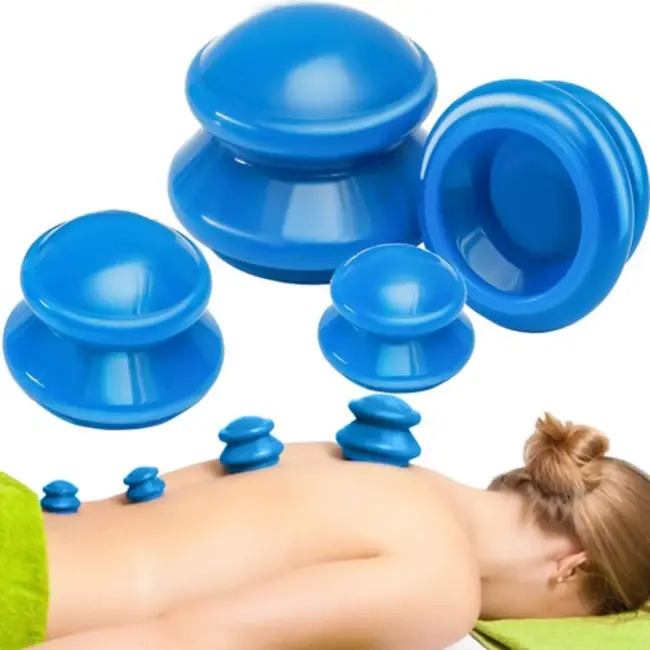 Soulima Therapeutische Chinese Rubberen Cups - Set van 4 voor Volledige Lichaamsmassage
