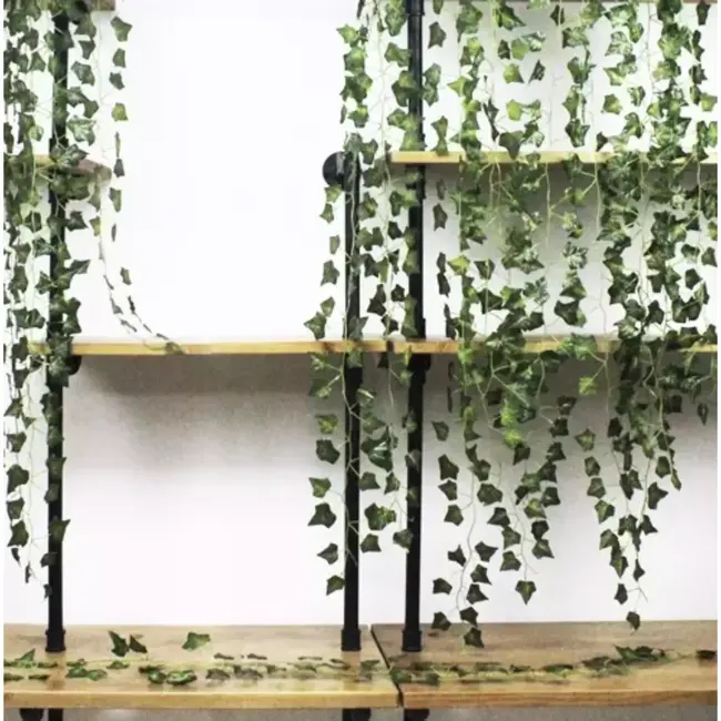 Gardlov Kunstmatige Klimop - Muur & Balkon Decoratie - 12.6m (6 x 2,1 meter) Groene Slinger