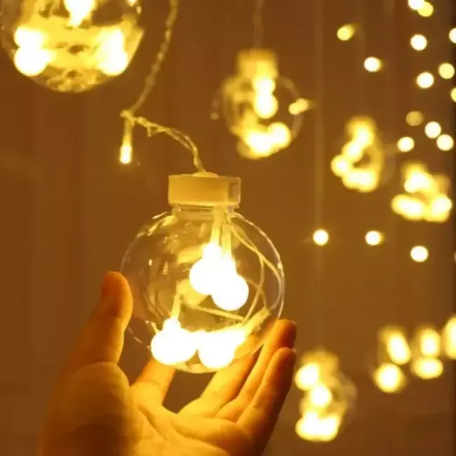 Ruhhy LED Bal Lichtgordijn 108 - Warmwit Verlichting - Energiezuinig en Waterdicht