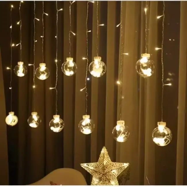 Ruhhy LED Bal Lichtgordijn 108 - Warmwit Verlichting - Energiezuinig en Waterdicht