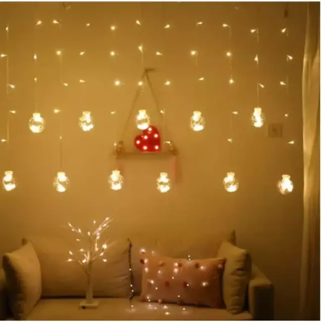 Ruhhy LED Bal Lichtgordijn 108 - Warmwit Verlichting - Energiezuinig en Waterdicht