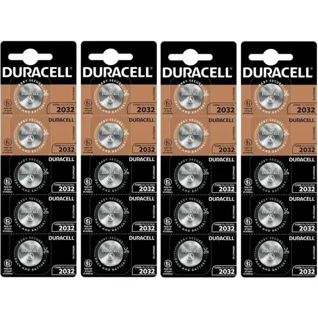 Duracell CR2032 / DL2032 Lithium Batterijen - 20 Stuks voor Betrouwbare Energie