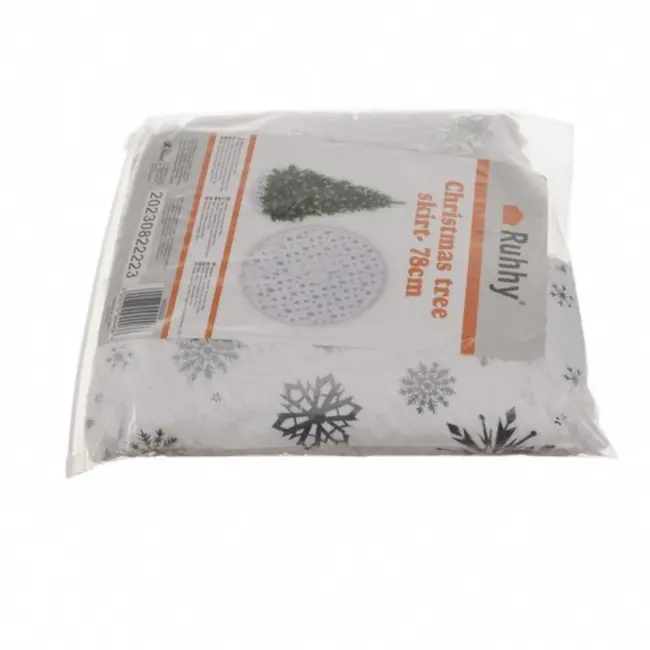 Ruhhy Kerstboommat 78cm - Decoratief met Zilveren Sterren en Sneeuwvlokken