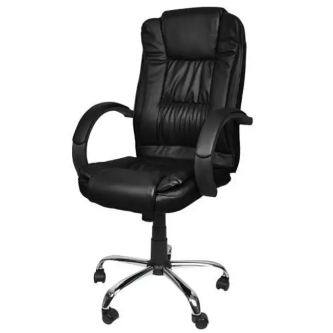Malatec Eco-Leren Bureaustoel Zwart - Ergonomisch en Stijlvol voor Uw Kantoor