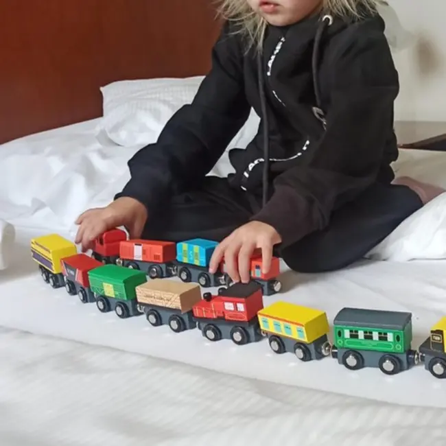 Kruzzel Houten 12-delige Treinset: Spelen, Leren, Ontdekken!