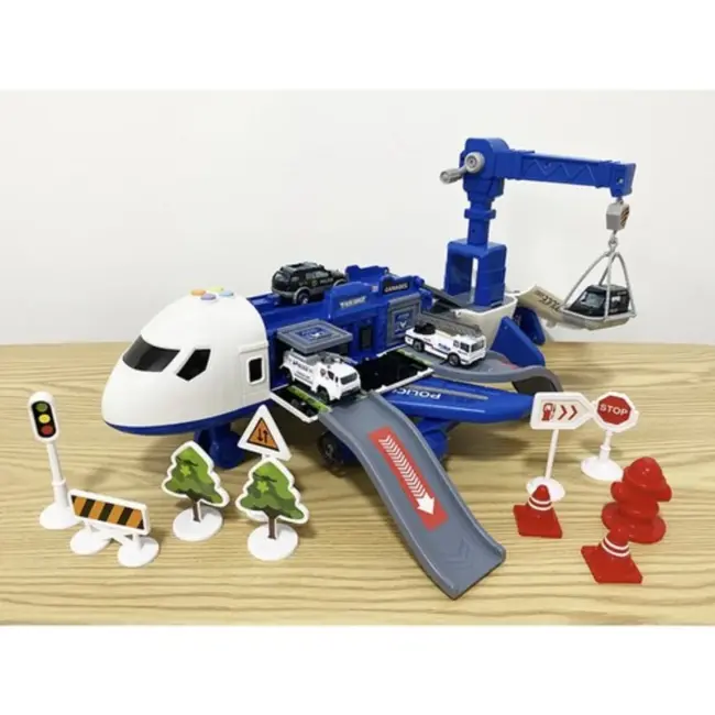 Ruhhy Uitklapbare Politie Vliegtuig Speelset - Spannend en Educatief Speelgoed voor Kinderen