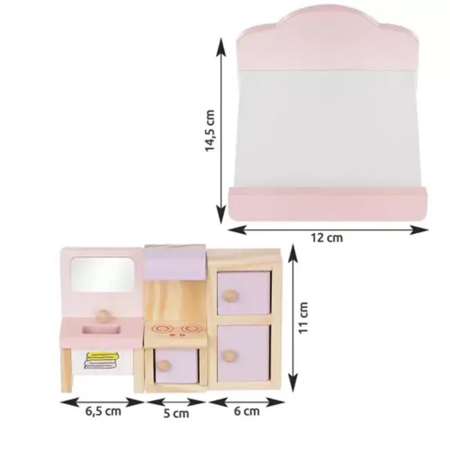 Ruhhy Houten Poppenhuismeubelset - 22 Delen - Perfect voor Creatief Spel