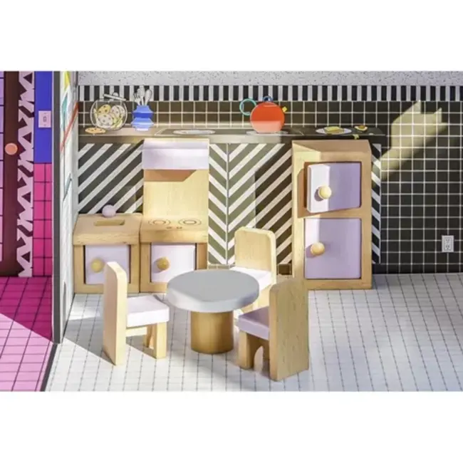 Ruhhy Houten Poppenhuismeubelset - 22 Delen - Perfect voor Creatief Spel