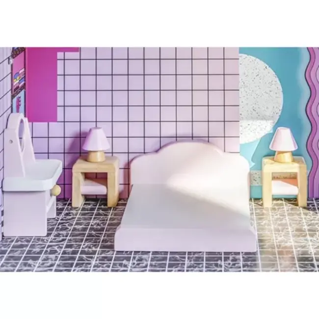 Ruhhy Houten Poppenhuismeubelset - 22 Delen - Perfect voor Creatief Spel