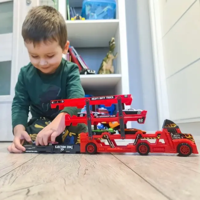 Kruzzel TIR Vrachtwagen Speelset met 6 Auto's - Spannende Lanceeractie voor Kinderen