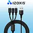 Izoxis 3-in-1 Kabel - Micro USB / Lightning / USB Type-C - Quick Charge 3.0 - Duurzaam