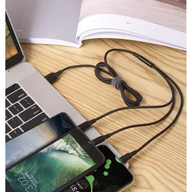 Izoxis 3-in-1 Kabel - Micro USB / Lightning / USB Type-C - Quick Charge 3.0 - Duurzaam