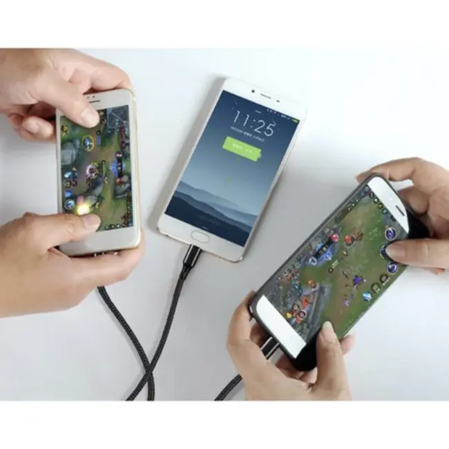 Izoxis 3-in-1 Kabel - Micro USB / Lightning / USB Type-C - Quick Charge 3.0 - Duurzaam