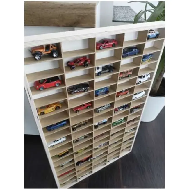 Kruzzel Houten Speelgoedauto Plank - Perfect voor het Organiseren van Speelgoedauto's