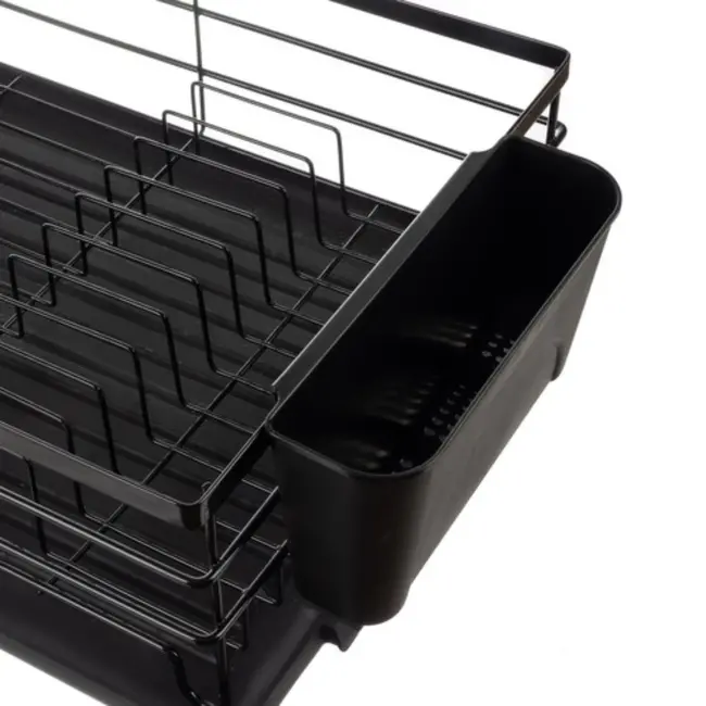 Ruhhy Afdruiprek met Lekbak - Zwart - Stijlvol en Duurzaam voor Uw Keuken