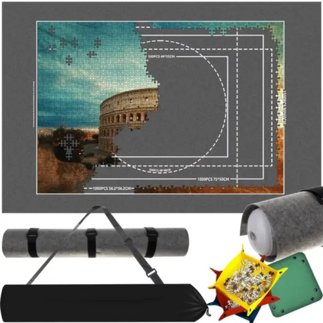 Malatec Puzzelmat met Opbergtas en Pomp - Ideaal voor Puzzelliefhebbers