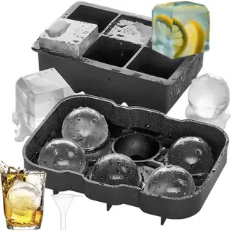 Ruhhy Siliconen Vormen: XXL IJsklontjes en Perfecte IJsbollen voor Uw Drankjes