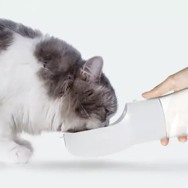 Purlov Hondenfles/Bidon met Kom: Perfect voor Reizen met Uw Hond