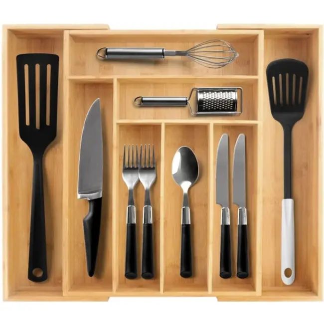 Ruhhy Bamboe Lade Organizer - Stijlvol en Praktisch voor Elke Keuken