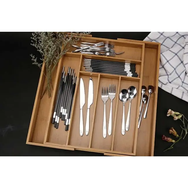 Ruhhy Bamboe Lade Organizer - Stijlvol en Praktisch voor Elke Keuken