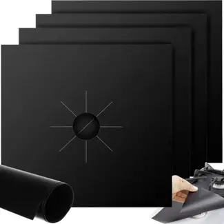 Ruhhy Gasbrander Mat - 27 x 27 cm - Set van 4 - Bescherm Uw Kookplaat