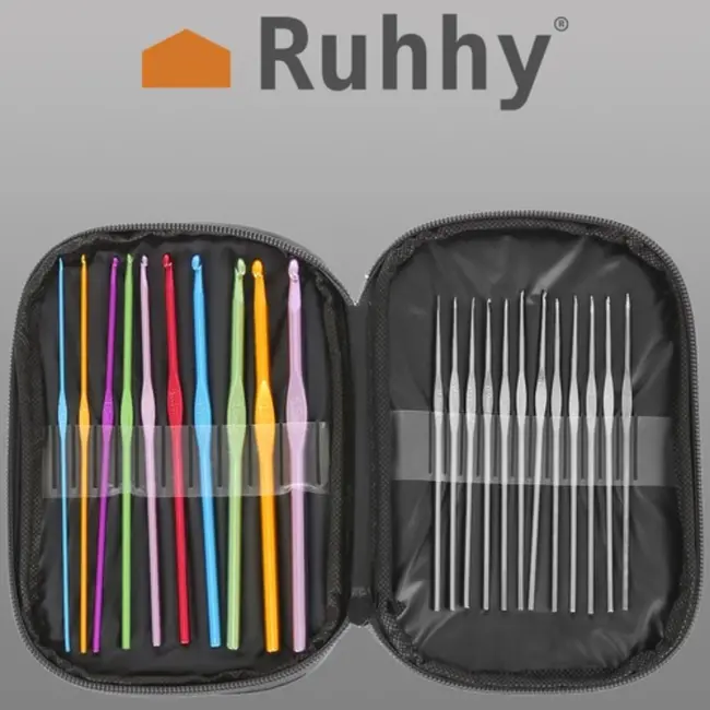 Ruhhy Haaknaalden Set - 50 Stuks - Compleet en Kleurrijk voor Haakliefhebbers