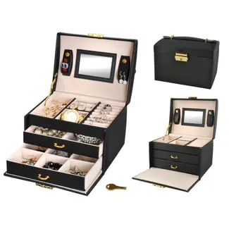 Beautylushh Sieradenkoffer Zwart - Elegante en Veilige Opbergplek voor Juwelen